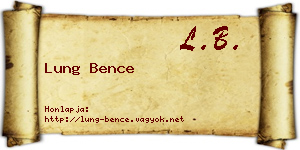 Lung Bence névjegykártya